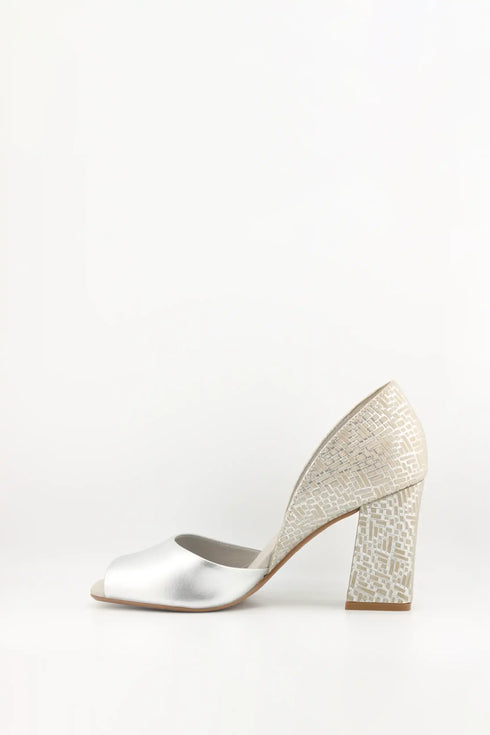 Capelli Rossi Geometric Heel Open-Toe Pumps